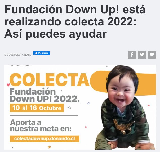 Canal 13 cl: Fundación Down Up! está realizando colecta 2022: Así puedes ayudar