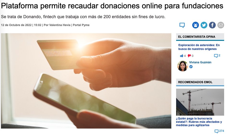 Emol: Plataforma permite recaudar donaciones online para fundaciones