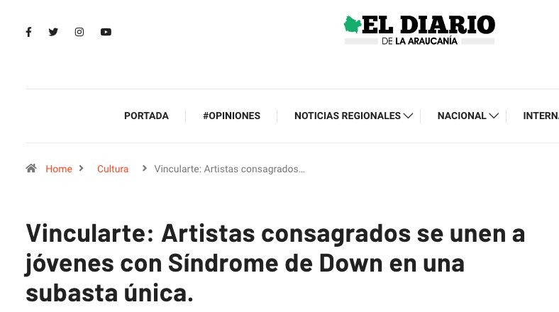 El diario de la Araucania: Vincularte: Artistas consagrados se unen a jóvenes con Síndrome de Down en una subasta única.