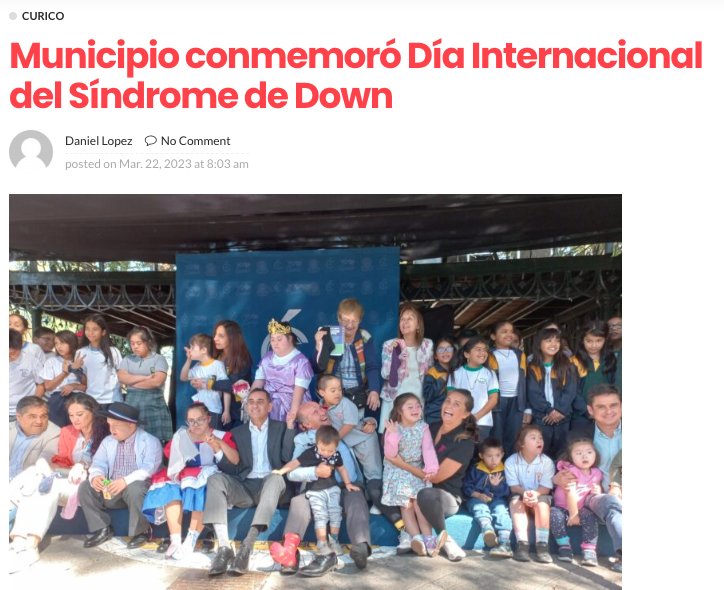 Crónicas Noticias: Municipio conmemoró Día Internacional del Síndrome de Down